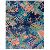 SAFAVIEH Aspen Willoughby Floral Wool Area Rug, Blue/Pink, 8' x 10'