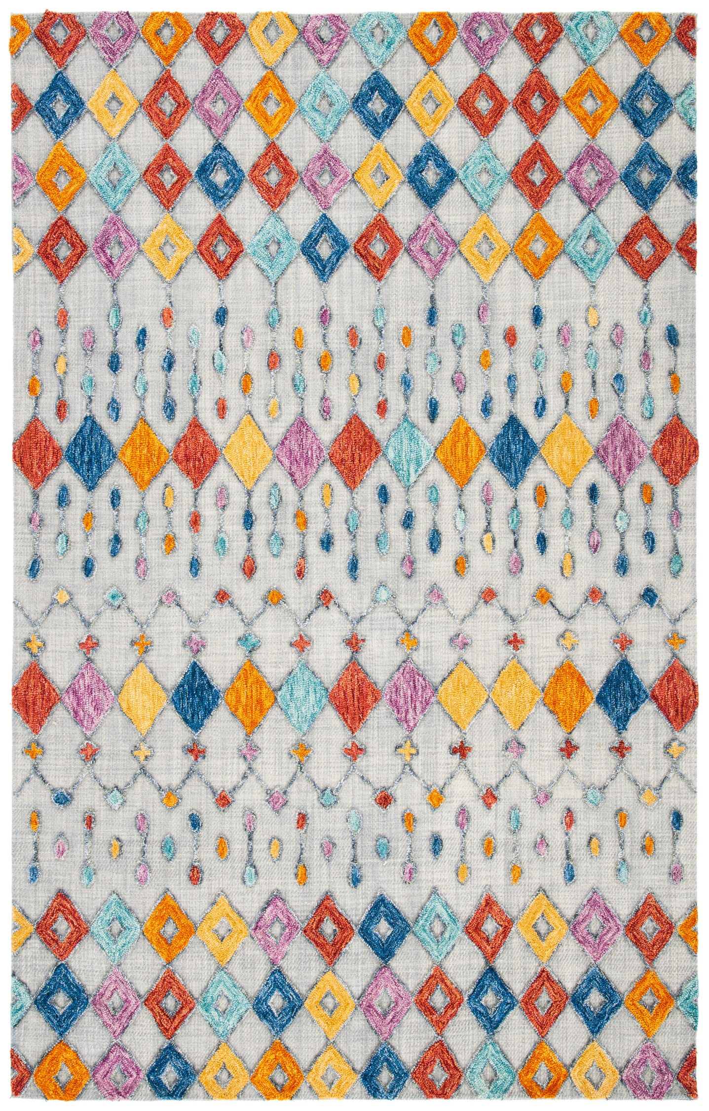 SAFAVIEH Aspen Winfred Geometric Area Rug, Light Grey/Blue, 3' x 5'