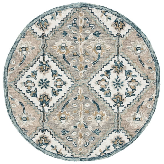 SAFAVIEH Aspen Zahara Geometric Area Rug, Grey/Ivory, 5' x 5' Round
