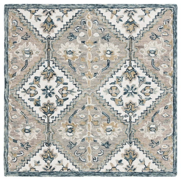 SAFAVIEH Aspen Zahara Geometric Area Rug, Grey/Ivory, 5' x 5' Square