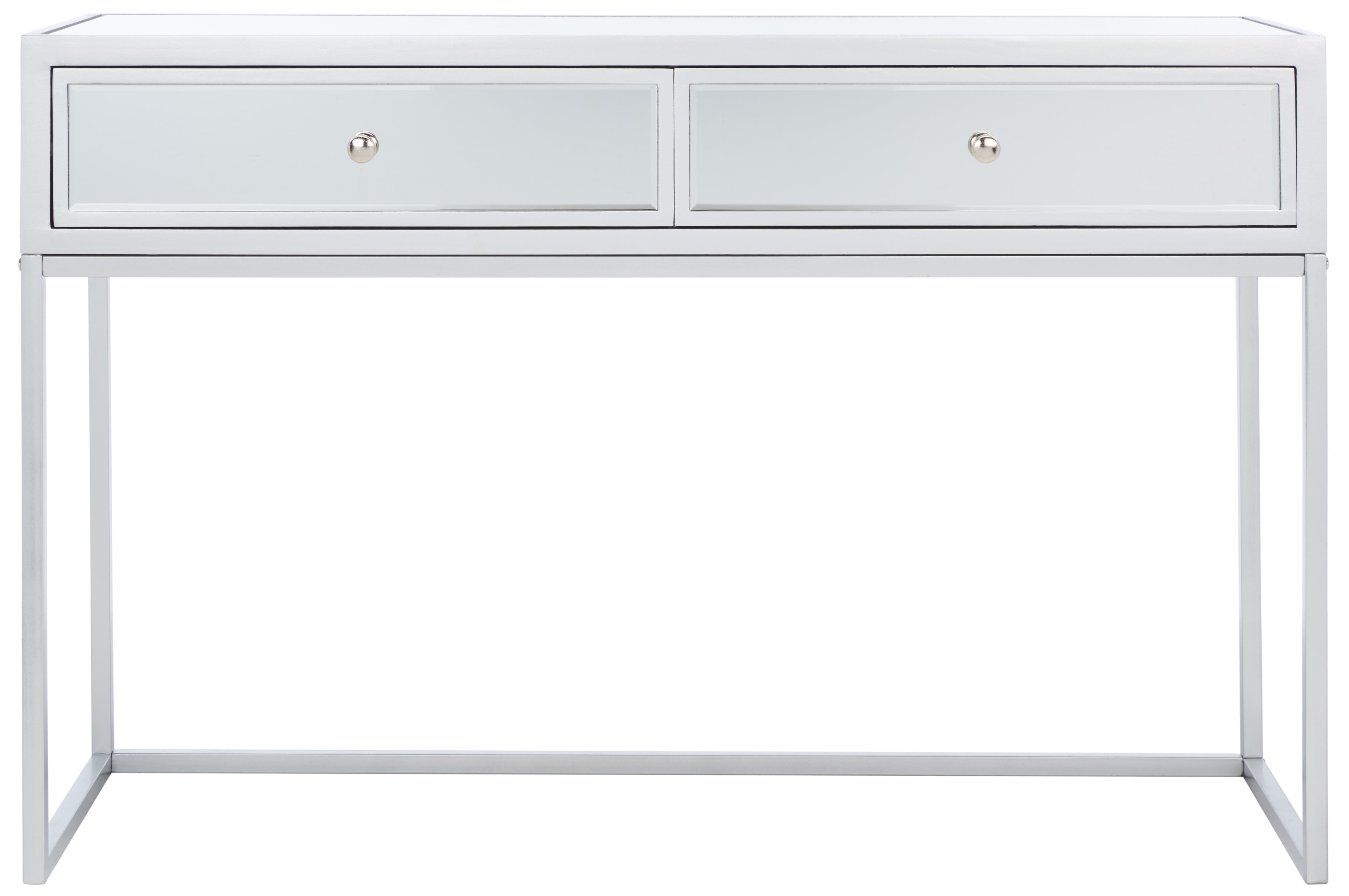 Aster Silver Mirrored Writing Desk with Two Drawers