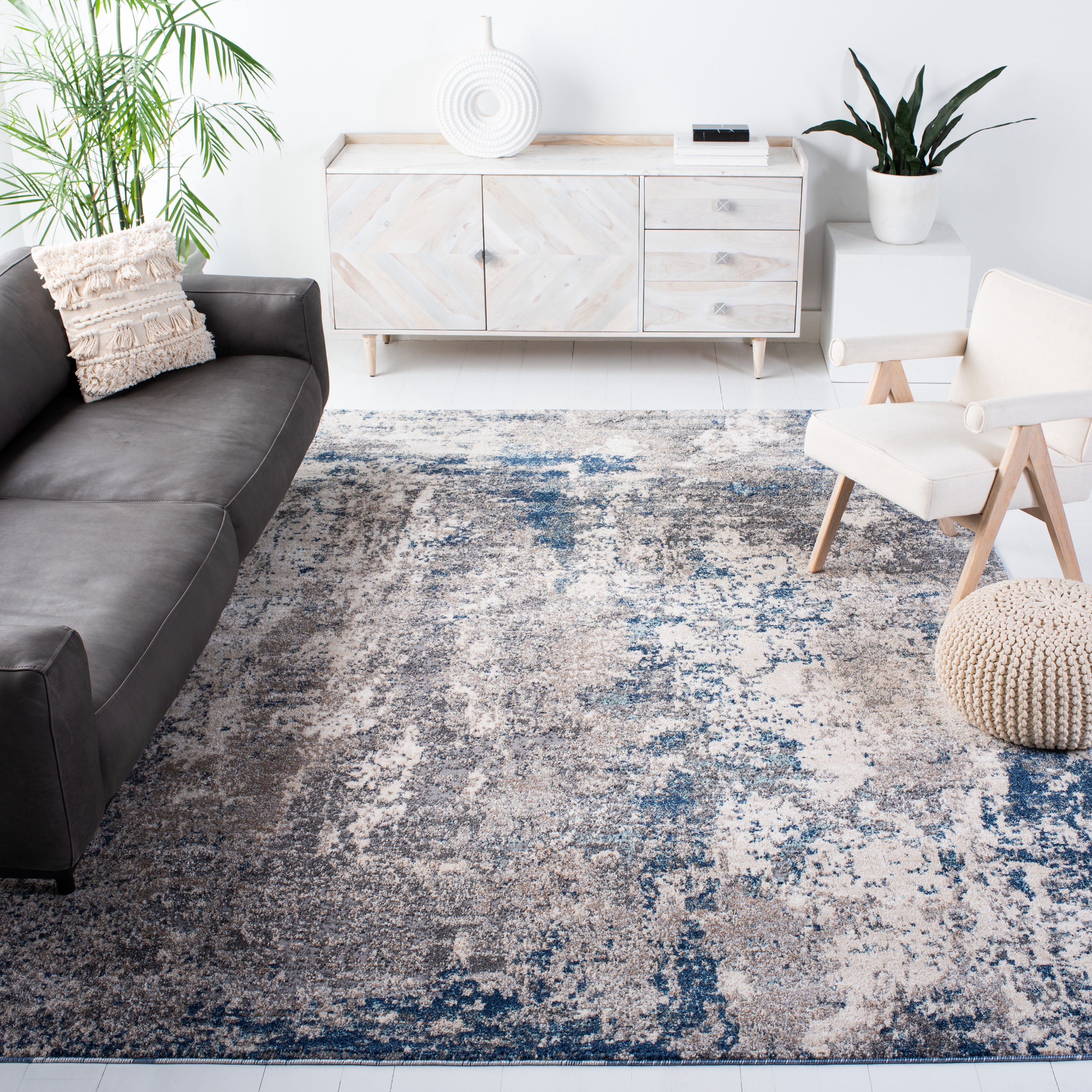 SAFAVIEH Aston Adrasteia Abstract Area Rug, Gray/Navy, 10' x 14'