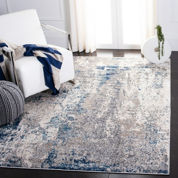 SAFAVIEH Aston Adrasteia Abstract Area Rug, Gray/Navy, 6' x 9'