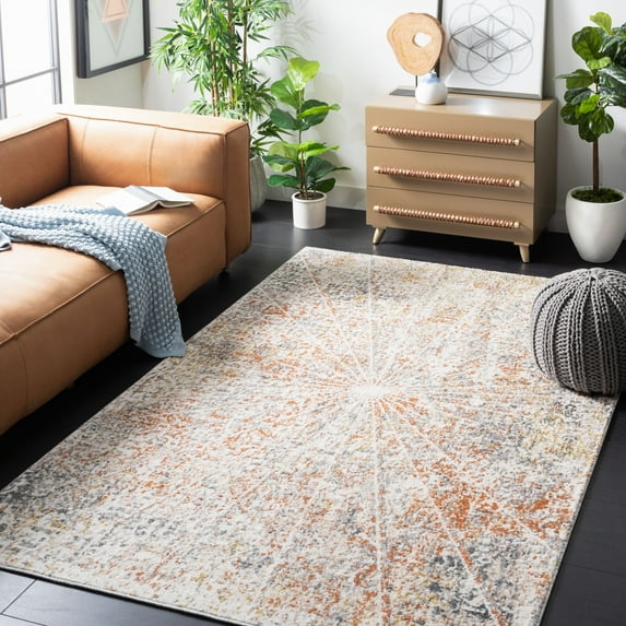 SAFAVIEH Aston Alys Abstract Area Rug, Ivory/Gray, 4' x 6'