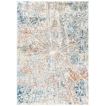 SAFAVIEH Aston Alys Abstract Area Rug, Ivory/Navy, 5'3" x 7'7"