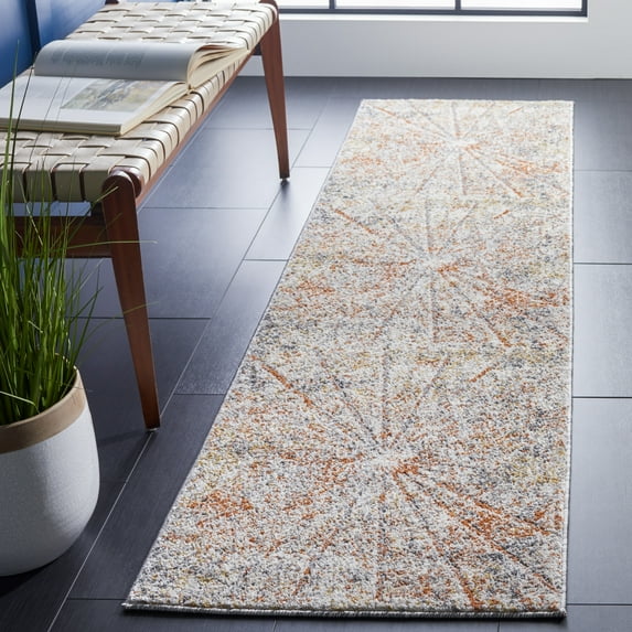 SAFAVIEH Aston Alys Abstract Runner Rug, Ivory/Gray, 2' x 8'