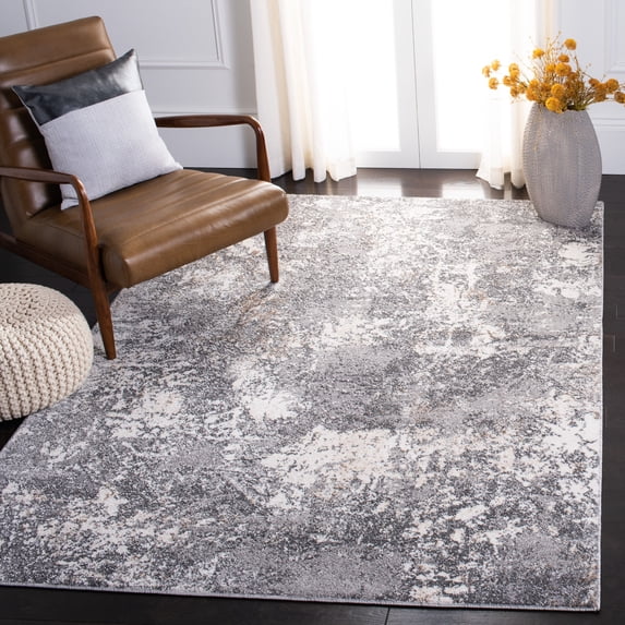 SAFAVIEH Aston Aphrodite Abstract Area Rug, Light Gray/Gray, 4' x 6'