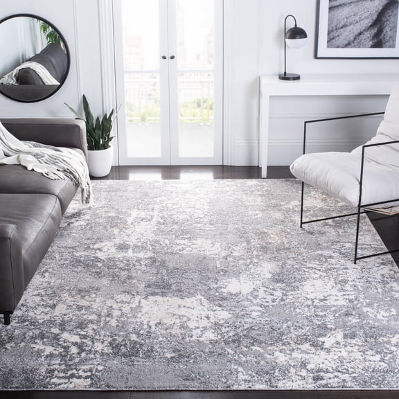 SAFAVIEH Aston Aphrodite Abstract Area Rug, Light Gray/Gray, 6'7" x 6'7" Square