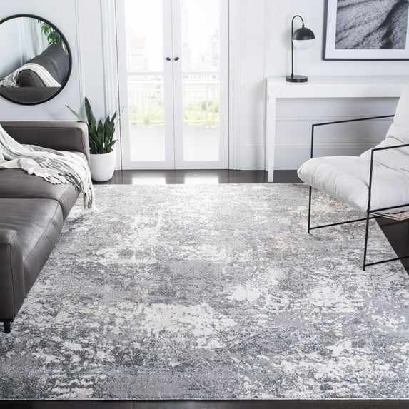 SAFAVIEH Aston Aphrodite Abstract Area Rug, Light Gray/Gray, 9' x 12'