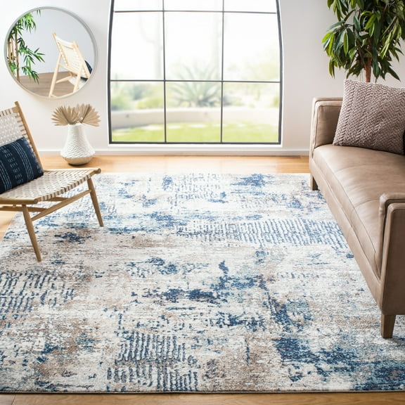 SAFAVIEH Aston Augustine Abstract Area Rug, Gray/Navy, 9' x 12'