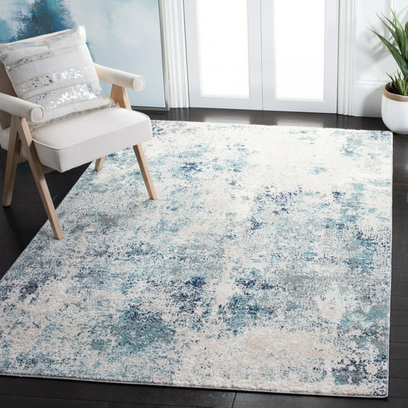 SAFAVIEH Aston Calanthia Abstract Area Rug, Ivory/Blue, 3' x 5'