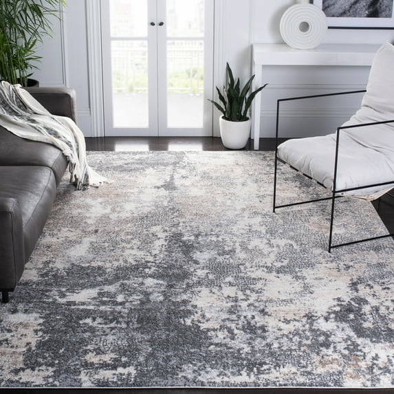 SAFAVIEH Aston Calanthia Abstract Area Rug, Light Gray/Gray, 10' x 14'