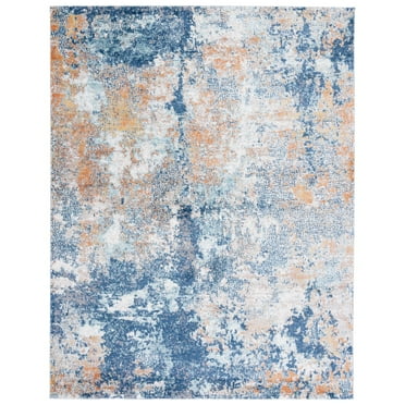 SAFAVIEH Aston Calanthia Abstract Area Rug, Navy/Gold, 6'7" x 6'7" Square