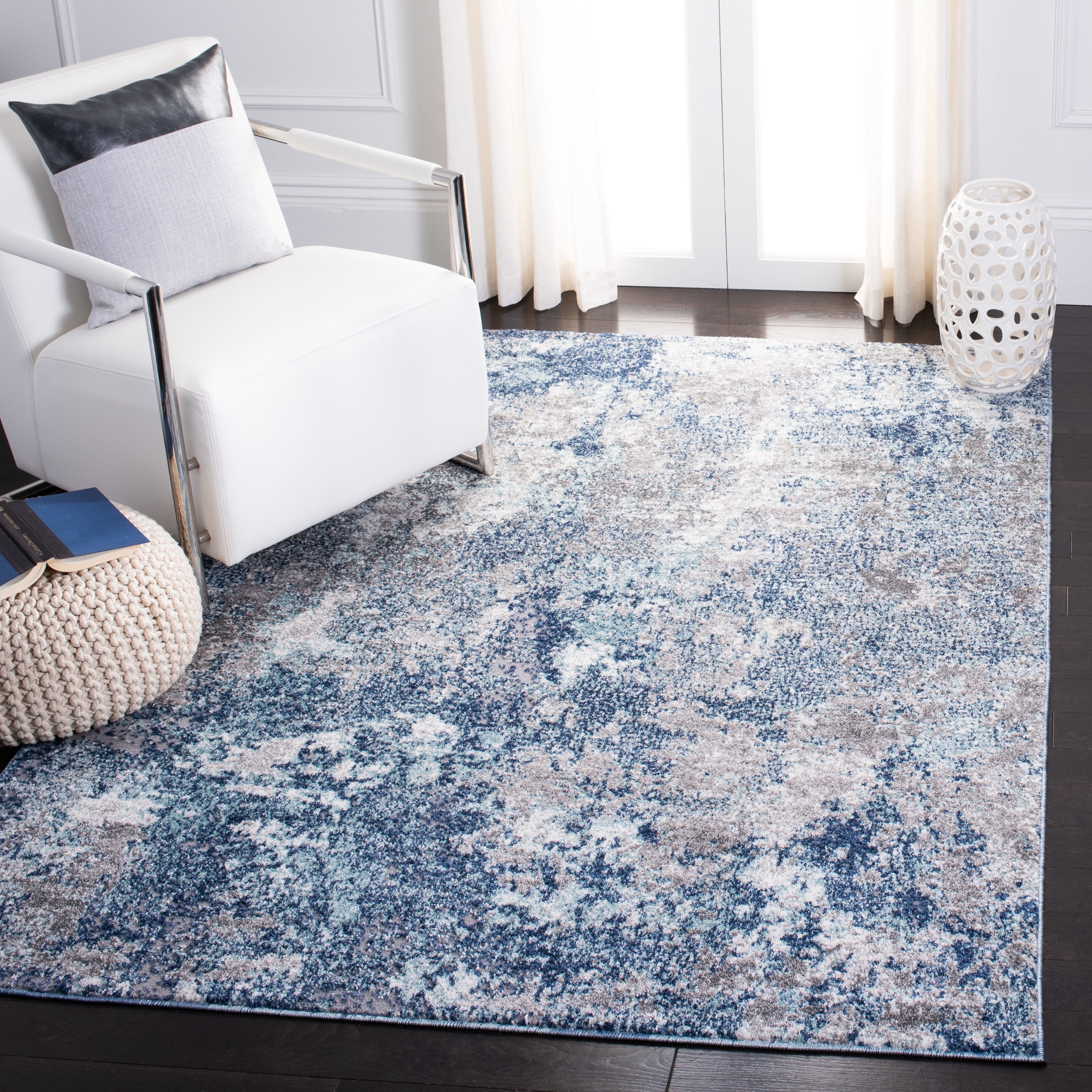 SAFAVIEH Aston Calanthia Abstract Area Rug, Navy/Gray, 6' x 9'