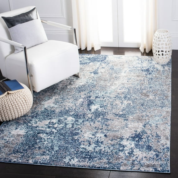 SAFAVIEH Aston Calanthia Abstract Area Rug, Navy/Gray, 6' x 9'
