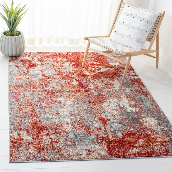 SAFAVIEH Aston Calanthia Abstract Area Rug, Red/Gray, 3' x 5'