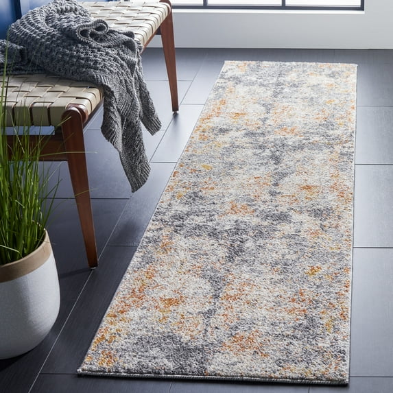 SAFAVIEH Aston Calanthia Abstract Runner Rug, Gray/Gold, 2' x 8'