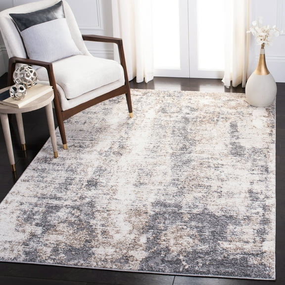 SAFAVIEH Aston Celandine Abstract Area Rug, Ivory/Gray, 4' x 6'