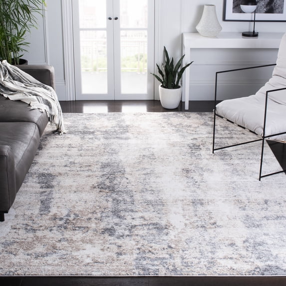 SAFAVIEH Aston Celandine Abstract Area Rug, Ivory/Gray, 6'7" x 6'7" Square