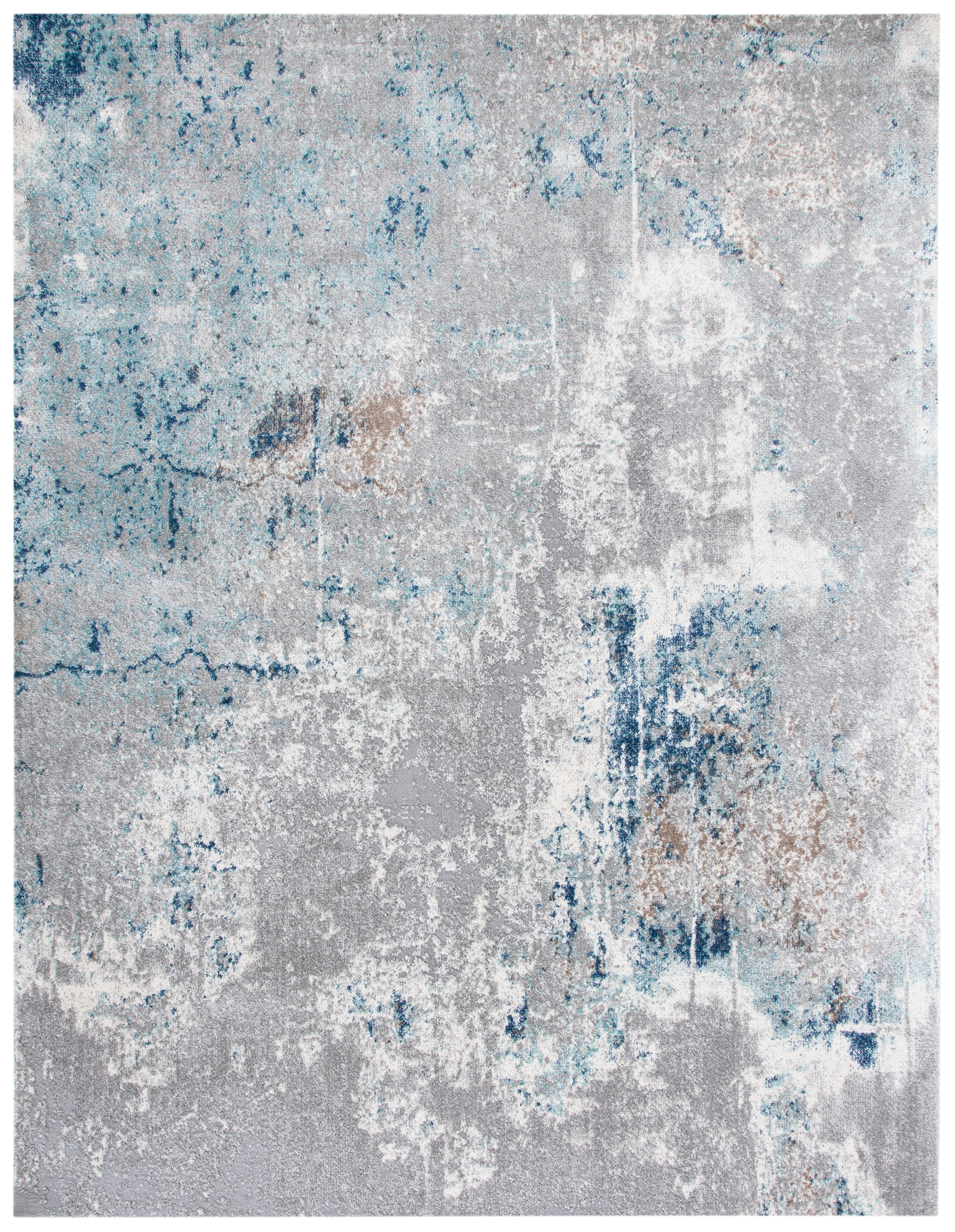 Abstract Blue Elegance 8' x 10' Synthetic Area Rug