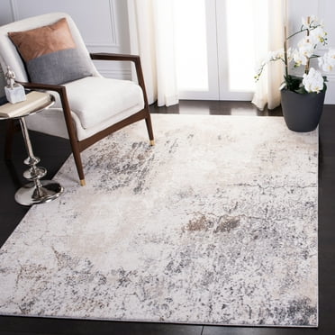 SAFAVIEH Aston Charmaine Abstract Distressed Area Rug, Ivory/Grey, 5'3" x 7'7"