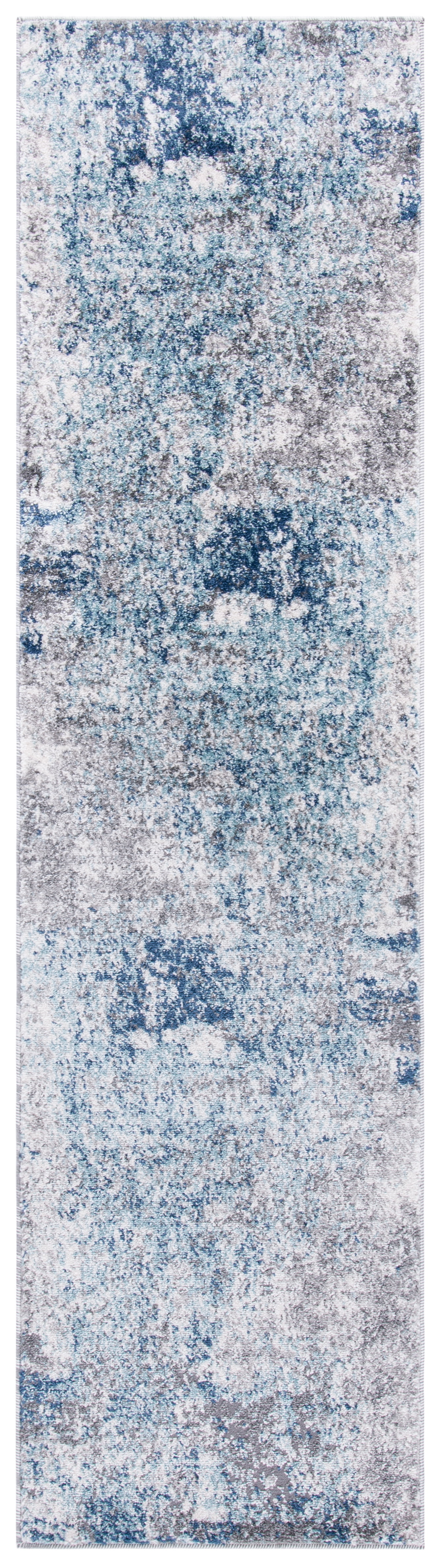 Abstract Elegance Gray Synthetic 2' x 5' Hand-Knotted Rug