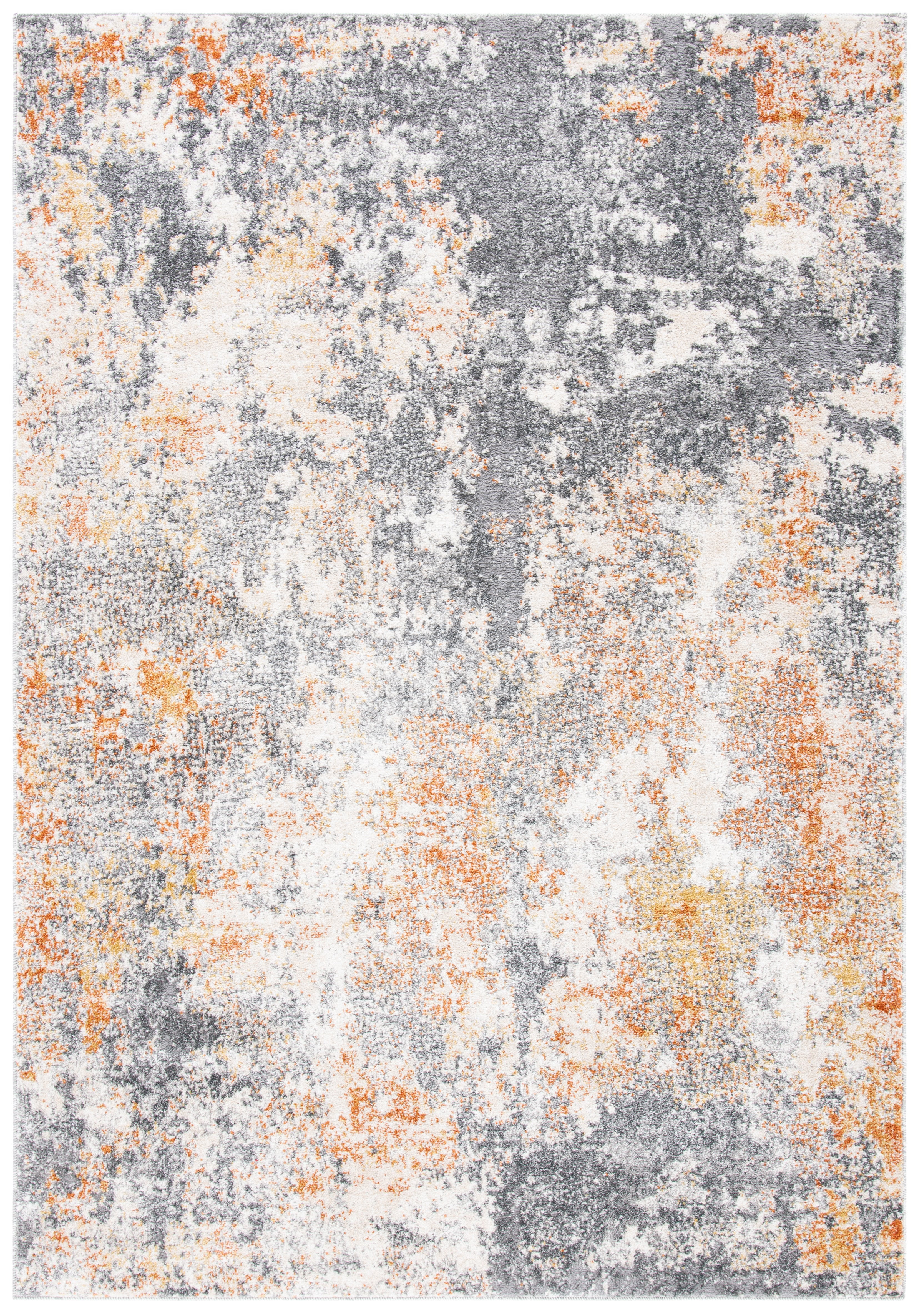 Aston Grey Gold Abstract Hand-Knotted Synthetic Area Rug - 3' x 5'