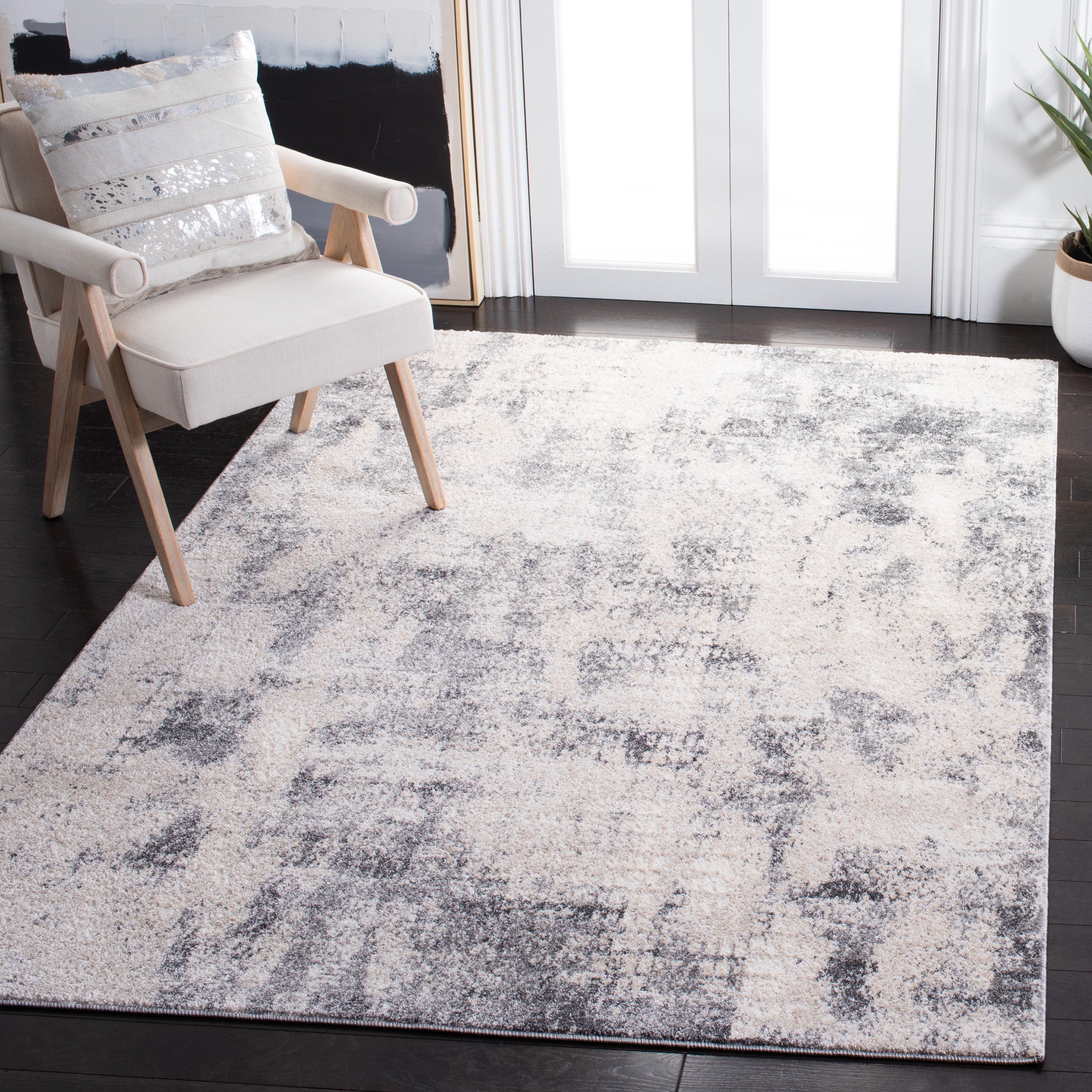 SAFAVIEH Aston Georgiana Abstract Area Rug, Ivory/Gray, 6' x 9'