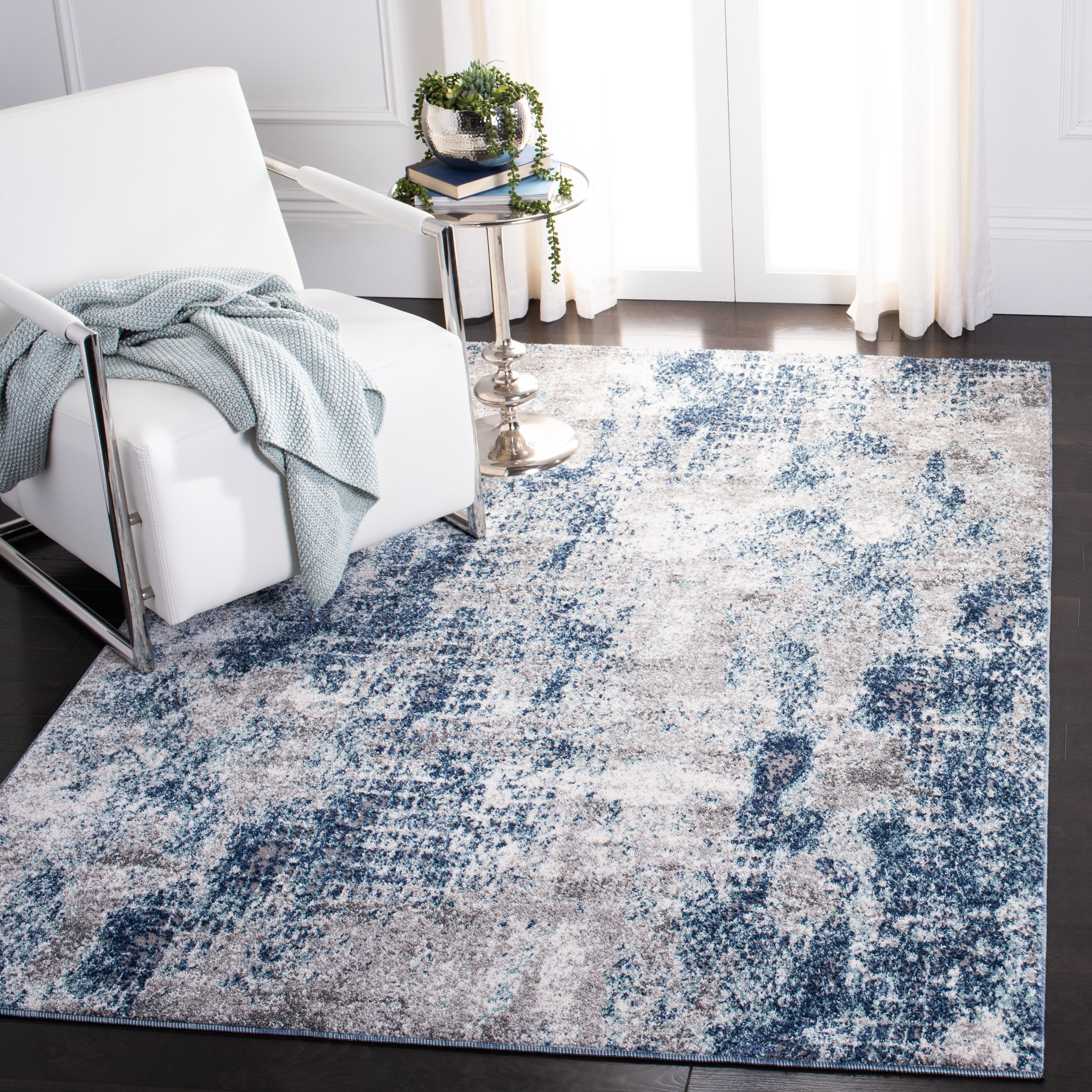 SAFAVIEH Aston Georgiana Abstract Area Rug, Navy/Gray, 3' x 5'
