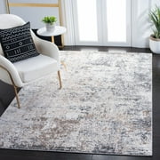 SAFAVIEH Aston Mackenzie Abstract Area Rug, Ivory/Gray, 5'3" x 7'7"