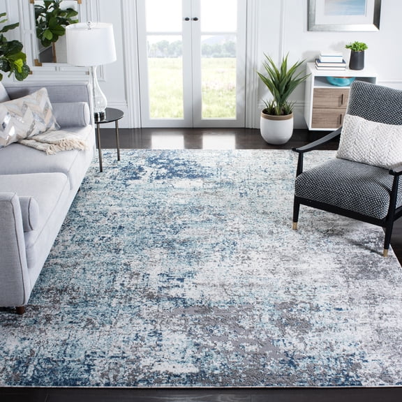 SAFAVIEH Aston Mackenzie Abstract Area Rug, Light Blue/Gray, 8' x 10'