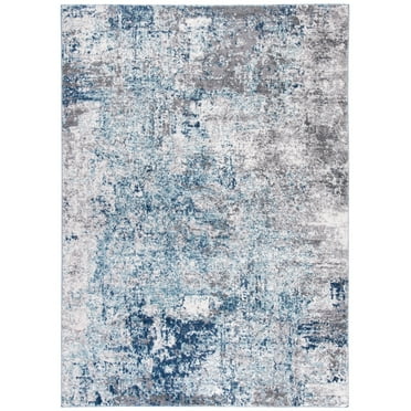 SAFAVIEH Aston Mackenzie Abstract Distressed Area Rug, Light Blue/Grey, 5'3" x 7'7"