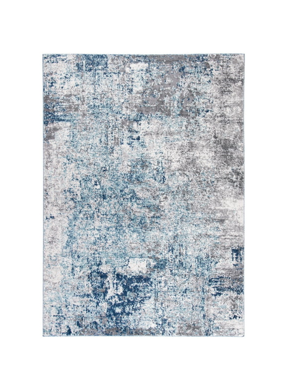 SAFAVIEH Aston Mackenzie Abstract Distressed Area Rug, Light Blue/Grey, 5'3" x 7'7"
