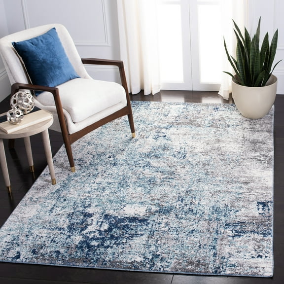 SAFAVIEH Aston Mackenzie Abstract Area Rug, Light Blue/Gray, 6' x 9'