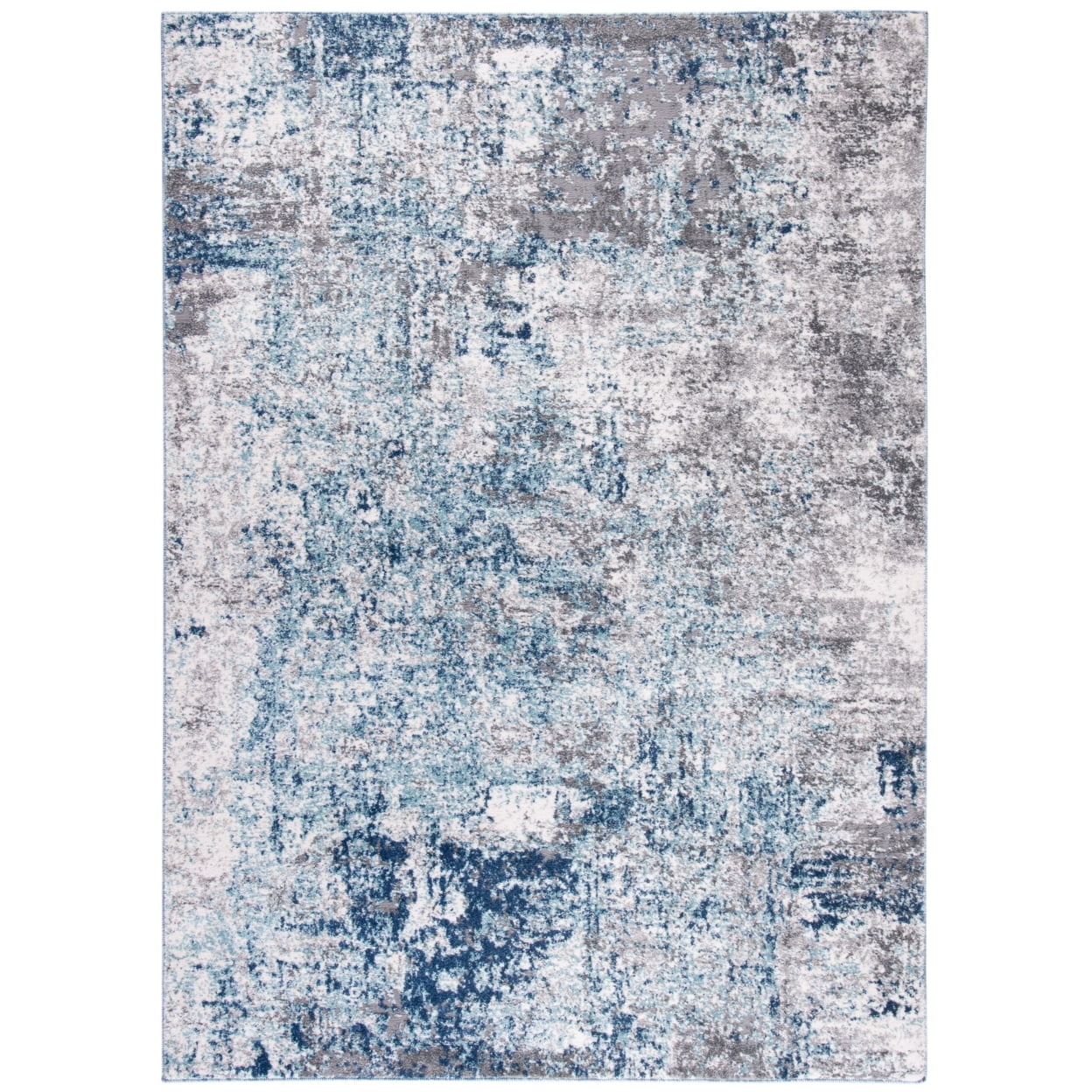 Gray Abstract Hand-knotted 6' x 9' Synthetic Rug