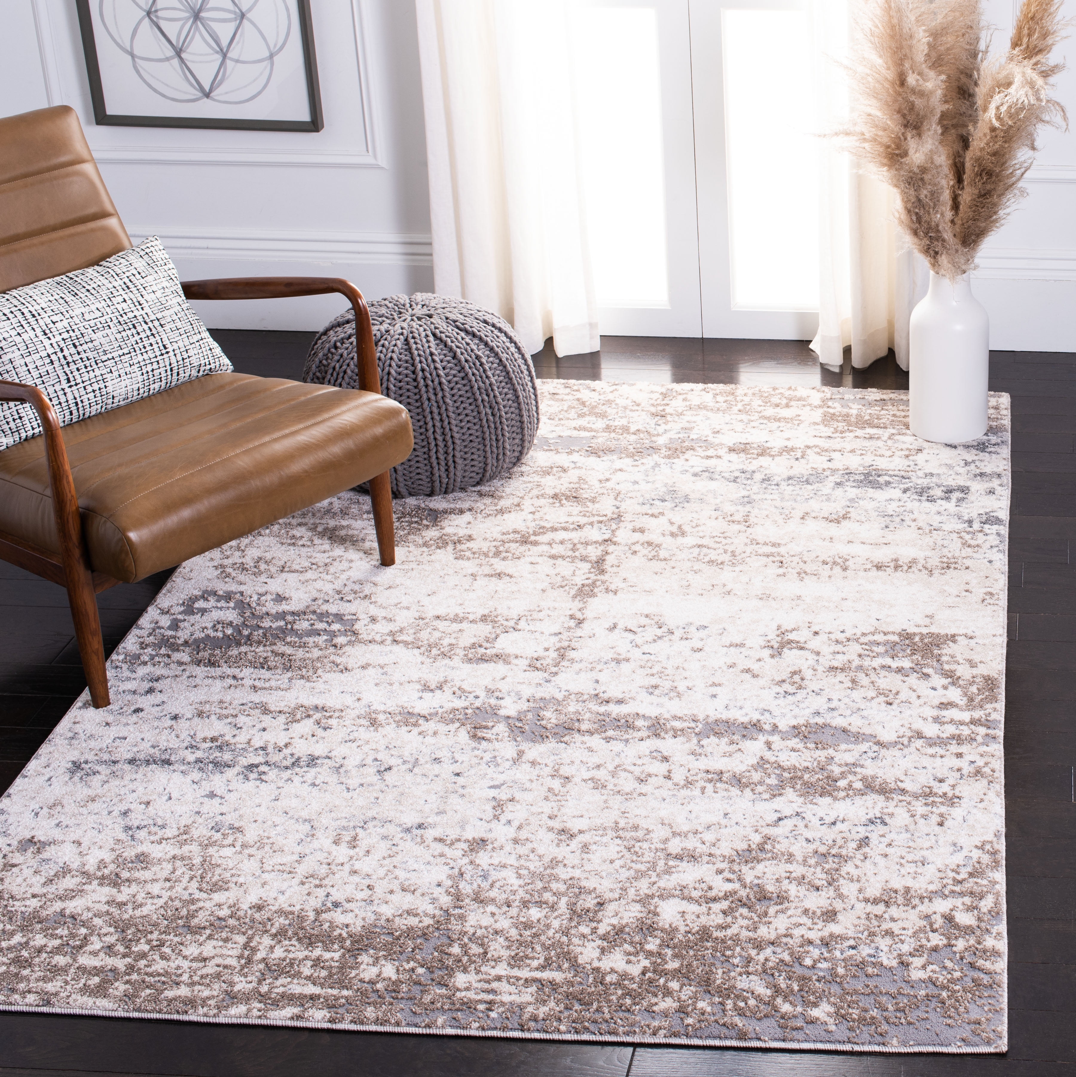 SAFAVIEH Aston Stephanie Abstract Area Rug, Ivory/Gray, 4' x 6'