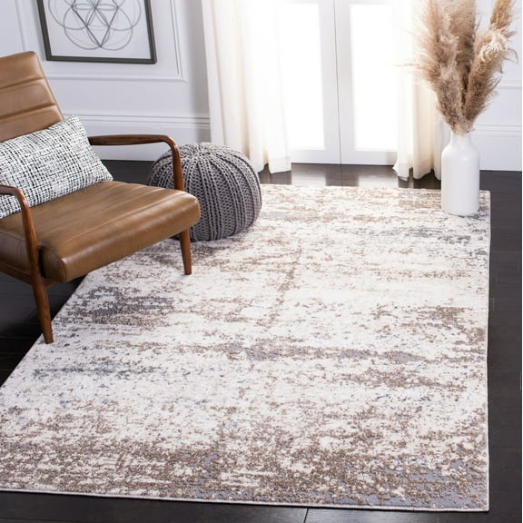 SAFAVIEH Aston Stephanie Abstract Area Rug, Ivory/Gray, 5'3" x 7'7"