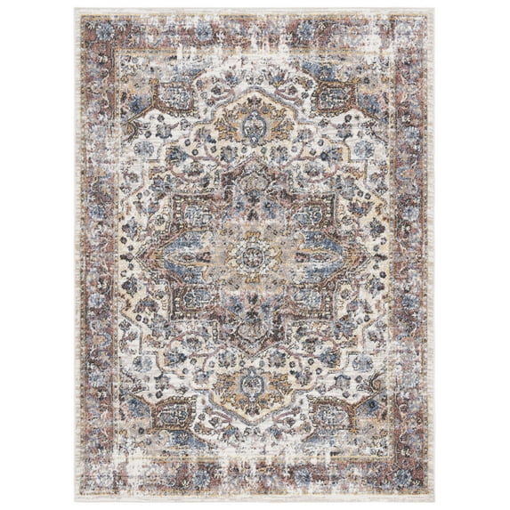 SAFAVIEH Astoria Darwin Traditional Area Rug, Ivory/Blue Rust, 4' x 6'