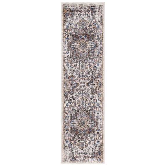 SAFAVIEH Astoria Darwin Traditional Runner Rug, Ivory/Blue Rust, 2'2" x 8'