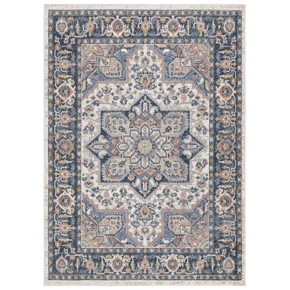 SAFAVIEH Astoria Kaelea Traditional Area Rug, Blue/Rust, 5'3" x 7'6"