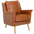 thumbnail image 1 of SAFAVIEH Astrid Mid-Century Modern Arm Chair, Cognac Leather, 1 of 9