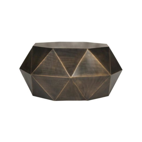 SAFAVIEH Astrid Solid Glam Faceted Octagon Coffee Table, Copper
