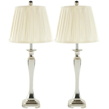 SAFAVIEH Athena 27 in. Champagne Resin Table Lamp w/Cream Polyester Shade, Set of 2