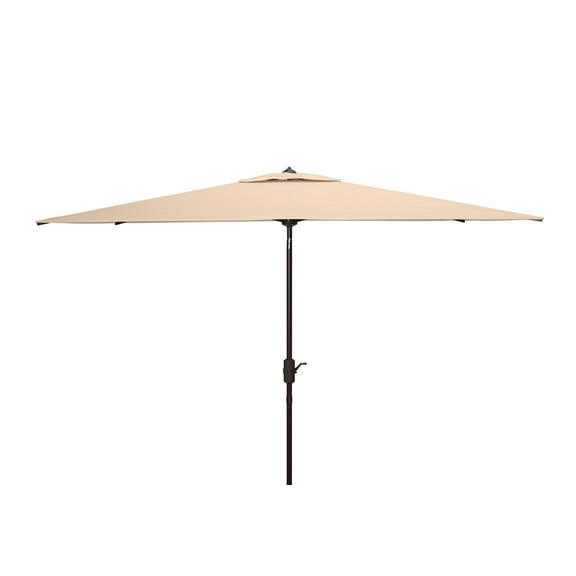 SAFAVIEH Athens 6.5' X 10' Market Crank Patio Umbrella, Beige