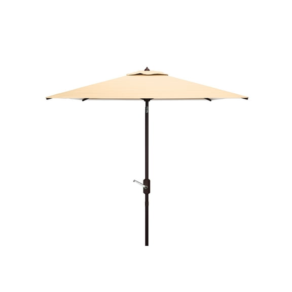 SAFAVIEH Athens 7.5' Market Crank Square Patio Umbrella, Beige
