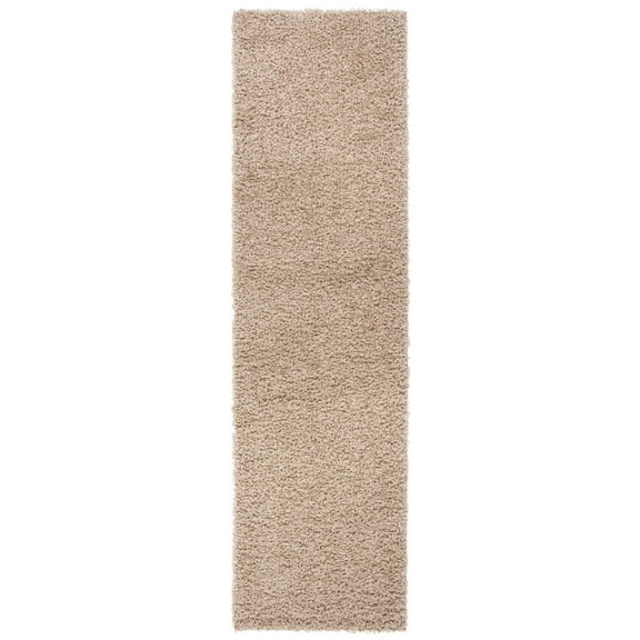 SAFAVIEH Athens Lavena Solid Shag Area Rug, Beige, 6'7" x 6'7" Square