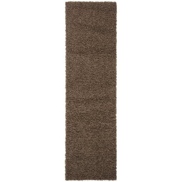 SAFAVIEH Athens Lavena Solid Shag Runner Rug, Taupe, 2'3" x 8'