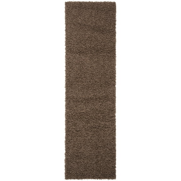 SAFAVIEH Athens Lavena Solid Shag Runner Rug, Taupe, 2'3" x 8'