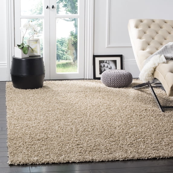 Safavieh Athens Talia Solid Shag Area Rug, Beige, 5'1" x 7'6"