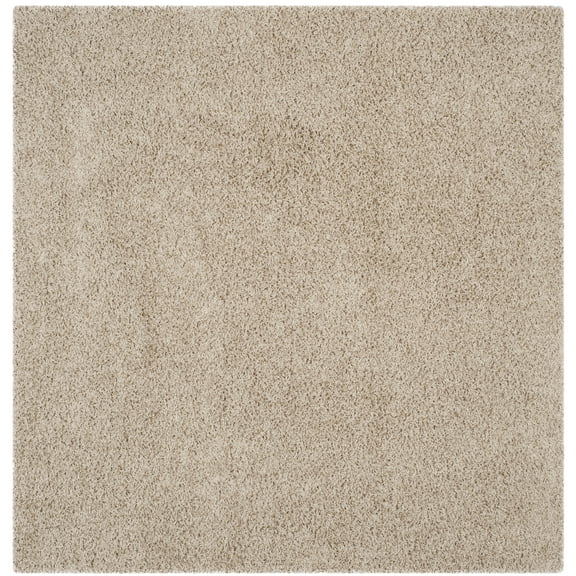 SAFAVIEH Athens Solid Plush Shag Area Rug, Beige, 6'7" x 6'7" Square